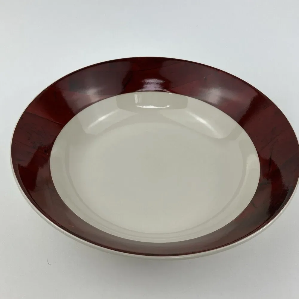 Vintage Sakura Warren Kimble Barn Dinnerware Set Red Woodgrain 1998